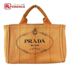 PRADA プラダ ハンドバッグ カナパ ロゴ キャンバス オレンジ