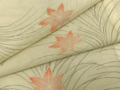 平和屋着物＊夏物　小紋　絽　紅葉　洗える着物　AAAX5589fy