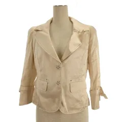 クレージュ courreges ジャケット サテン 40 アイボリー 260226E ■ECD001