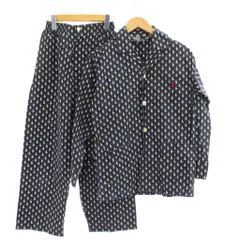 ポロ バイ ラルフローレン Polo by Ralph Lauren パジャマ セットアップ 上下 パンツ S 紺 ネイビー 総柄 長袖 /GP ■ECD001