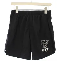 ナイキ NIKE パンツ M 黒 ロゴプリント ショート丈 サイドメッシュ切り替え /NS