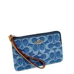 コーチ ポーチ レディース COACH 小物入れ シグネチャー デニム コーナー ジップ リストレット CDF26 IMTYV インディゴ