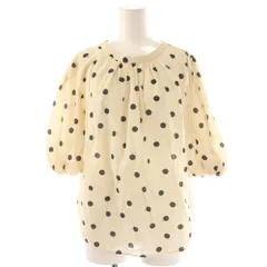 ボールジー BALLSEY トゥモローランド ドットプリント パフスリーブブラウス 五分袖 36 ベージュ /HK ■OS