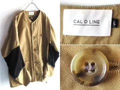 LOOK使用 CAL O LINE キャルオーライン 2022SS ING JACKET 生地切替 背面ポケット チノツイル イングジャケット ノーカラーブルゾン L