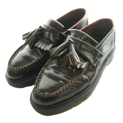 ドクターマーチン DR.MARTENS エイドリアン ADRIAN タッセルローファー モカシン フリンジ UK4 黒 ブラック 赤 レッド /SS ■OS