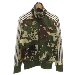 アディダスオリジナルス adidas originals カモ フットボール トラックトップ ジャケット ブルゾン ジップアップ 迷彩柄 S 緑 グリーン 茶 ブラウン /FF