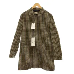 マルニ MARNI ステンカラーコート チェック アウター 46 ベージュ 黒 長袖 M05AA0049 S48738 /YMのサムネイル