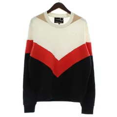フレッドペリー FRED PERRY × ラフシモンズ Raf Simons Chevron Insert Crew Sweat トレーナー スウェット 長袖 裏起毛 クルーネック ロゴ 刺繍 38 M マルチカラー /XZ ■GY35のサムネイル