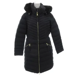 トミーヒルフィガー TOMMY HILFIGER 17AW ストレッチダウンコート フード ひざ丈 フェイクファー L 紺 ネイビー /FF