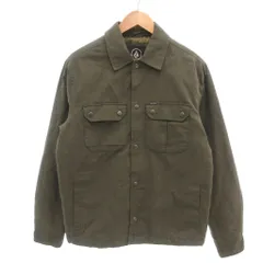 ボルコム VOLCOM 中綿シャツジャケット 裏地キルティング ロゴ US-S カーキ /YJ ■GY12のサムネイル