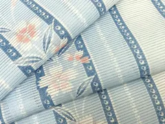 平和屋着物＊夏物　小紋　絽　草花間道　洗える着物　AAAY3221fy