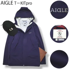 【 透湿防水 防風 】 エーグル AIGLE T－KIT pro ナイロン マウンテンパーカー ウィンドブレーカー マウンパ M パープル アウトドア メンズ レディース ユニセックス 男女兼用のサムネイル