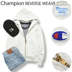 【定番】 チャンピオン Champion REVERSE WEAVE リバースウィーブ ジップ スウェット フーディー パーカー M オートミール Cロゴ アメカジ スポーツミックス レディース ♪