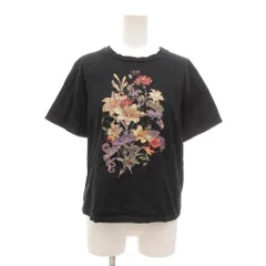 ロイスクレヨン Lois CRAYON Tシャツ M 黒 ブラック 花柄プリント ラウンドネック 半袖 /NLのサムネイル