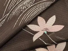 平和屋着物＊夏物　小紋　絽　枝花文　洗える着物　AAAX5437fy