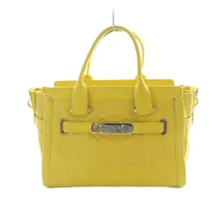コーチ COACH スワッガー ハンドバッグ トート レザー ターンロック 黄 イエロー ■GY13 /MQ