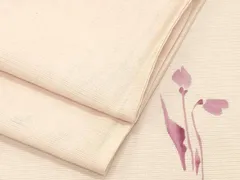 平和屋着物＊夏物　小紋　絽　ろうけつ染め　草花文　正絹　逸品　CAAV3869dy