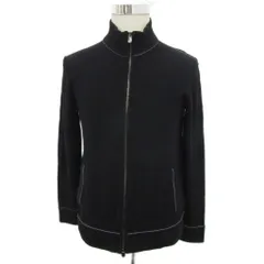 アルマーニ コレツィオーニ ARMANI COLLEZIONI ニットブルゾンジャケット 上着 52 黒 ブラック スタンドカラー ジップアップ ミドル丈 /YS4 ■GY60のサムネイル