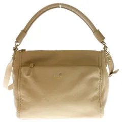Kate Spade (ケイトスペード) ロゴ レザー ショルダーバッグ ベージュ レディース