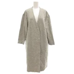 ユナイテッドアローズ UNITED ARROWS ノーカラーコート ロング ウール グレー /GV