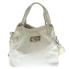 MARC BY MARC JACOBS (マーク バイ マーク ジェイコブス) フロントキーロックデザイン レザー ハンドバッグ ショルダーバッグ ホワイト