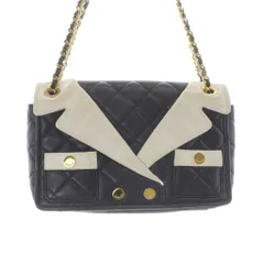 モスキーノ MOSCHINO キルティング チェーンショルダーバッグ ジャケットモチーフ レザー 白 ホワイト 黒 ブラック /SR ■GY57のサムネイル