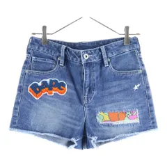 A BATHING APE (アベイシングエイプ) Denim Shorts ロゴワッペン デニムショーツ ハーフパンツ レディース インディゴ 001DSG302501Xのサムネイル