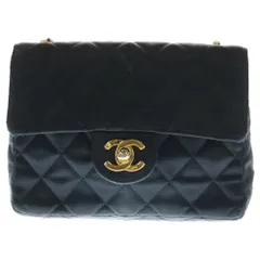 CHANEL (シャネル) ミニマトラッセ ココマーク ターンロック サテン チェーンショルダーバッグ ゴールド金具 ブラック 2番台