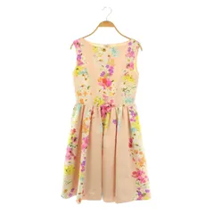 チェスティ Chesty 花柄 ノースリーブワンピース 膝丈 0 ピンク マルチカラー /NR ■OS
