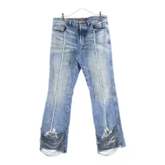 DIESEL (ディーゼル) 25SS 1998 D-BACK-FSG ダメージ加工 ブーツカット デニム パンツ ジーンズ インディゴ 0CMBM