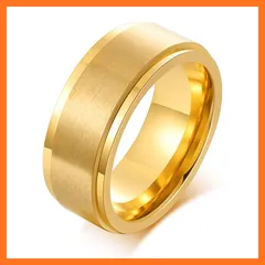 【新品】 人気 ブランド 8MM メンズ 指輪 ゴールドリング シンプル ステンレスリング 金属アレルギー対応 大きいサイズ 愛の証 幸せの鍵 ファション アクセサリー 1