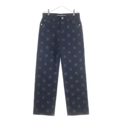 ALEXANDER WANG (アレキサンダーワン) Denim Pants 総柄 ストレートデニムパンツ ブラック
