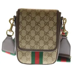 GUCCI (グッチ) ×PALACE パレス GGキャンバス ショルダーバッグ ブラウン キャンバス×レザー シェリーライン