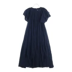 NO BRAND (ノーブランド) KAON for estnation(カオンフォーエストネーション) フリル袖 ロングレーヨンワンピース レディース ネイビー 21-140-11-050009