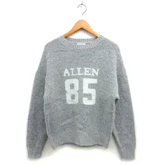 バンヤードストーム BARNYARDSTORM ボートネック ニット セーター リブ 英字 ドロップショルダー 長袖 F グレー /NT30