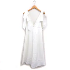 アプワイザーリッシェ Apuweiser-riche ジャンパースカート ワンピース リボンストラップ ロング フレア 無地 1 オフホワイト 白 /FT37