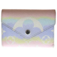 LOUIS VUITTON (ルイヴィトン) LVエスカル ポルトフォイユ・ゾエ コンパクトウォレット 三つ折り財布 コインケース パステルピンク レザー M69341 シルバー金具