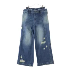 ADER ERROR (アーダーエラー) ダメージ加工 ドッキング バギーデニム パンツ インディゴのサムネイル