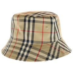 新品・タグ付】Burberrys つば広ストローハット ノバチェックリボン 