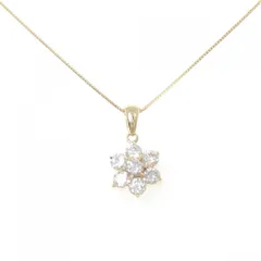 K18YG フラワー ダイヤモンド ネックレス 1.04CT