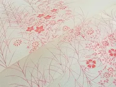 平和屋着物■夏物　小紋　絽　秋草文　洗える着物　az4037