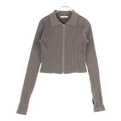 SLY (スライ) FRONT ZIP CUT フロントジップカットソー ブラウン