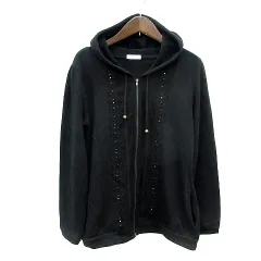 アクシーズファム axes femme パーカー ジップアップ レース M 黒 ブラック /MN