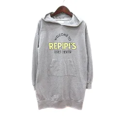 レピピアルマリオ repipi armario パーカー プルオーバー プリント 長袖 スウェット地 チュニック丈 S グレー /MN ●RY