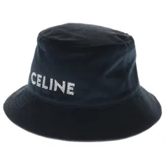 CELINE (セリーヌ) スタッズロゴ バケットハット 帽子 ブラック コットン L 2AUO7968P