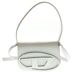 DIESEL (ディーゼル) 1DR レザークロスボディーバッグ ショルダーバッグ ホワイト X08396 PR818