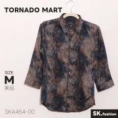 美品 TORNADO MART トップス 総柄 ポリエステル素材 七分袖 レギュラーカラー シャツ