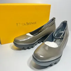 【未使用】HILLS AVENUE ヒルズアヴェニュー メリージェーン ウェーブソール パンプス 23cm チャコール エナメル