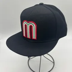 キャップ メンズ Mロゴ 刺繍 ブラック フラットバイザー スナップバック ストリート 帽子 B品 一点物