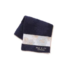 【新品】 【PAUL＆JOE ACCESSOIRES】 ポール＆ジョー タオルハンカチ クリザンテーム 織柄 婦人 レディース タオル ハンドタオル 約25cm 000287-0005 (ネイビー)